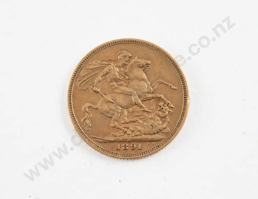 1891 Victoria Gold Sovereign Melbourne Mint Image 1++