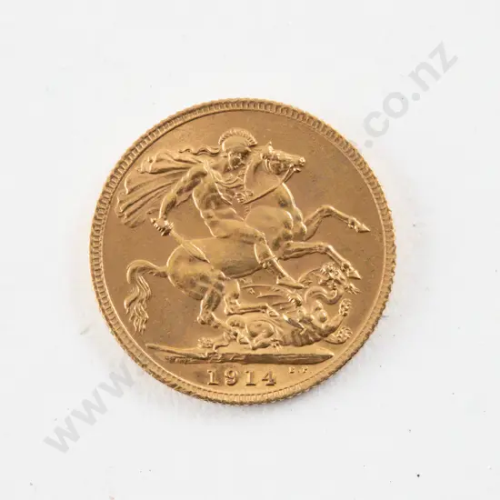 1914 GeoV Gold Sovereign no mint mark