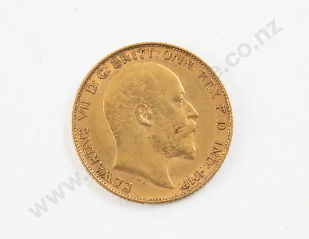 1908 Edw VII Half Gold Sovereign no mint mark Image 1++