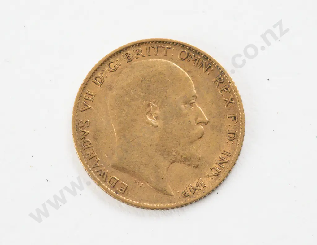 1909 Edw VII Gold Half Sovereign no mint mark Image 1++
