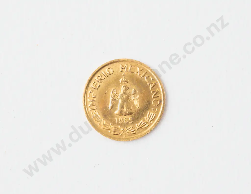 1865 Mexico 1 Peso Gold Coin Image 1++
