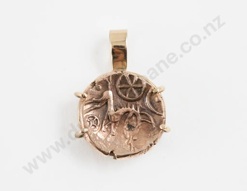 Iron Age (100 BC to 40 AD) Fine Celtic Gold Slater in Pendant Mount Image 1++