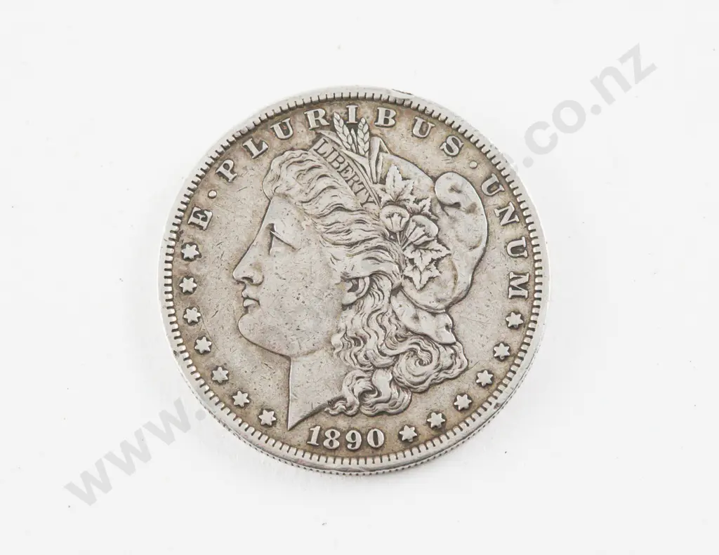 US 1890 S Morgan Silver Dollar San Francisco Mint Image 1++