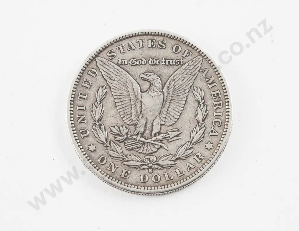 US 1890 S Morgan Silver Dollar San Francisco Mint Image 1++