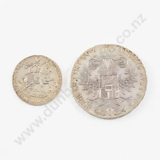 Restrikes 1780 Austria Maria Theresa Silver Thaler & 1642 Austria Silver 2 Ducat