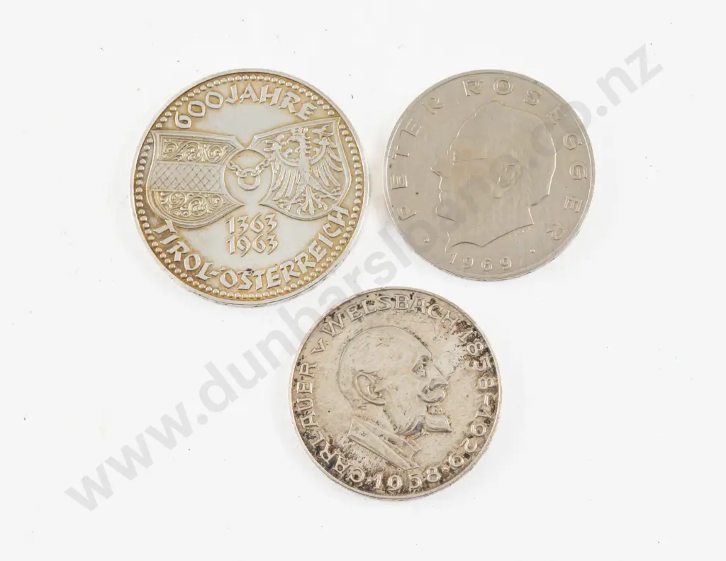 1963 Austria 50 Schilling Union With Tyrol Silver Coin Image 1++