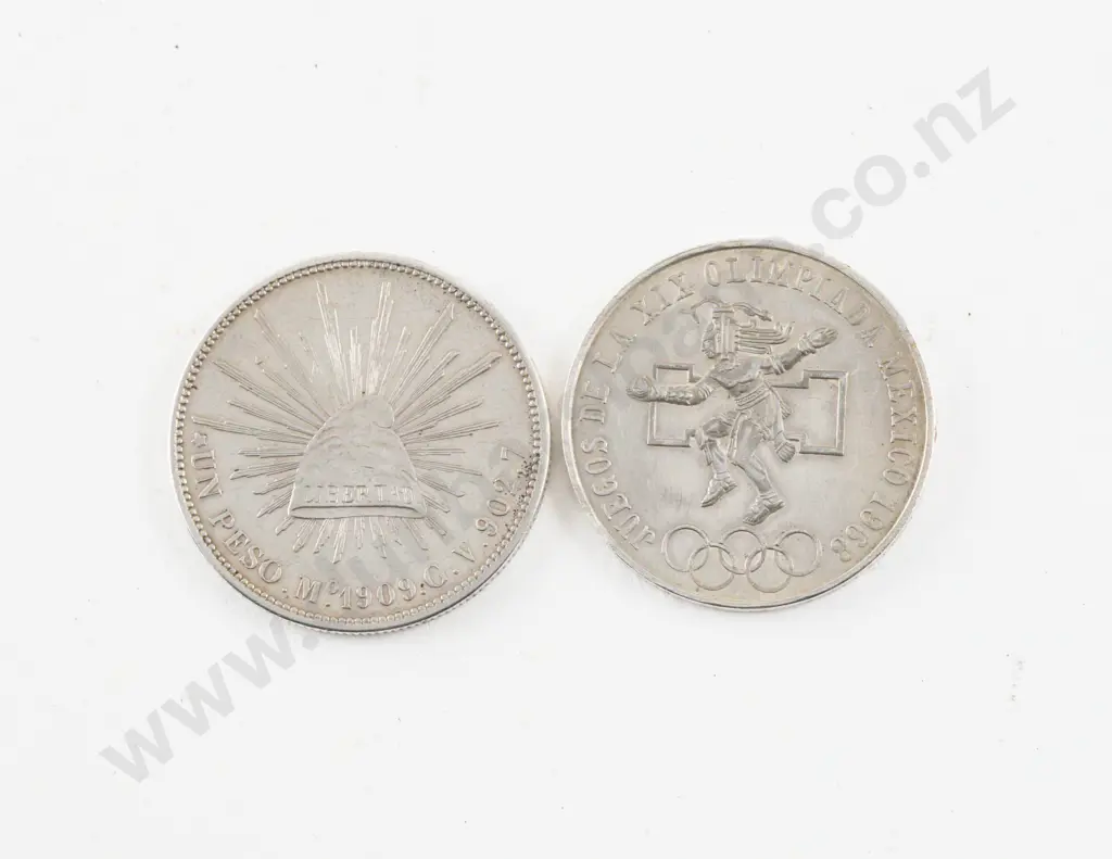 Mexico 1909 Mo GV Silver Peso Image 1++