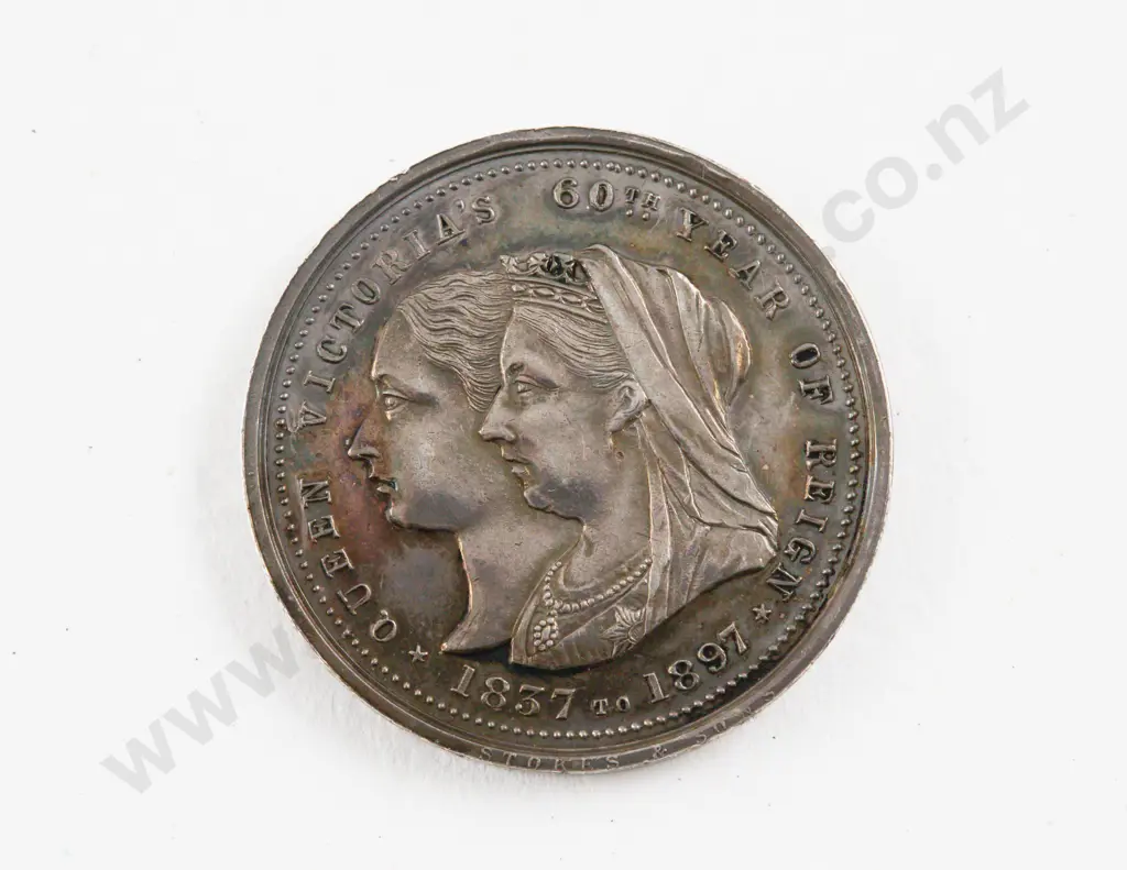 Queen Victoria 60th Year of Reign 1837 - 1897 Silver Medal Image 1++