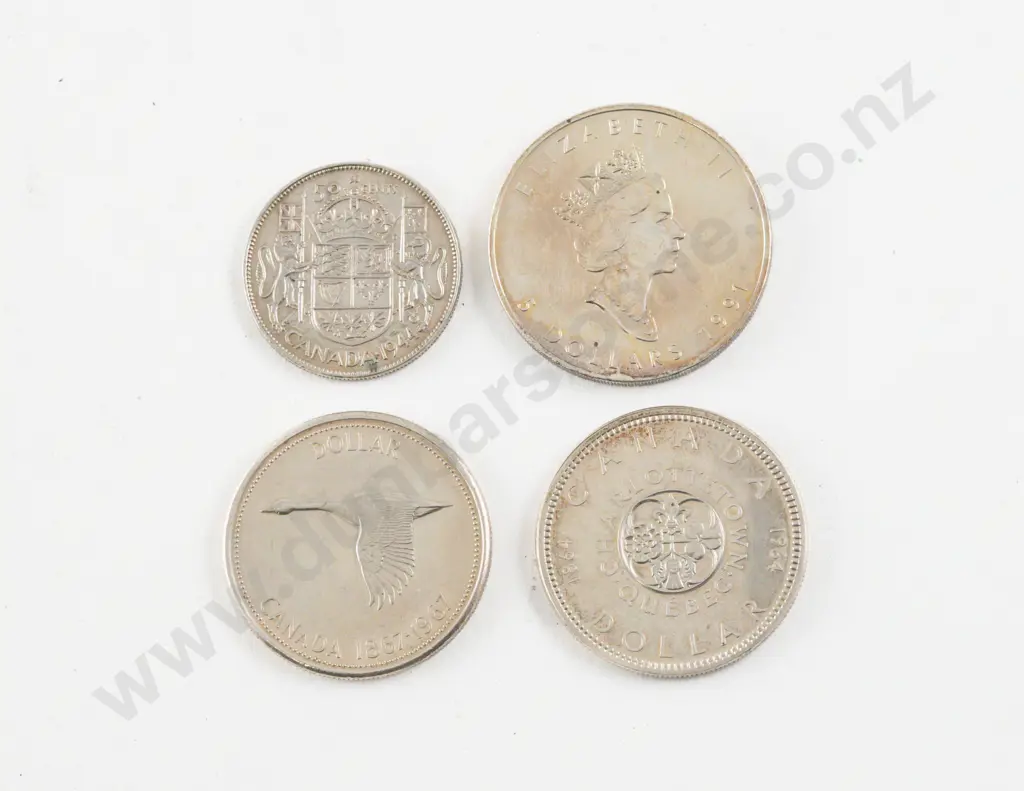 Canada 1991 Silver $5 - 1967 1964 Dollars and 1944 50 Cents Image 1++
