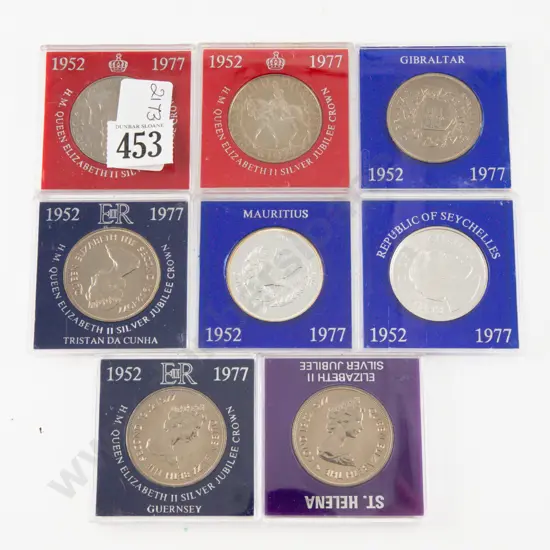 1977 QEII Eight Various Island Nations Jubilee Unc Coins