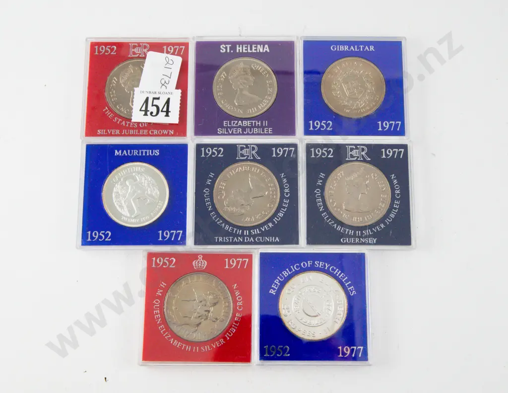 1977 QEII Eight Various Island Nations Jubilee Unc Coins Image 1++
