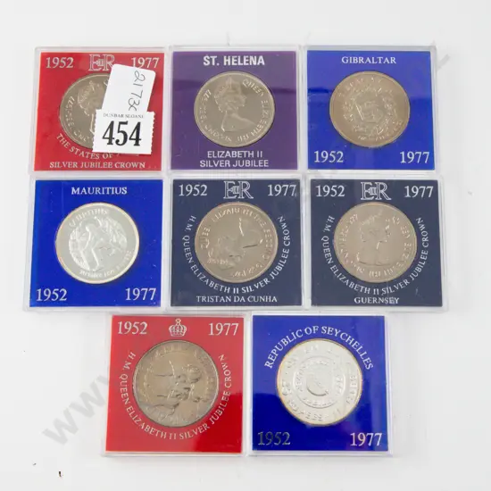 1977 QEII Eight Various Island Nations Jubilee Unc Coins