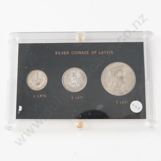 Silver Coinage of Latvia - 5 Lati Maiden (1929-1932) 2 Lati and 1Lati