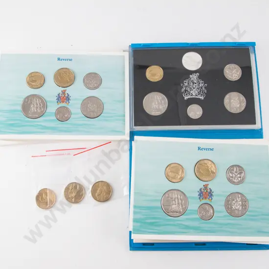 NZ 1993 Proof Silver Six Coin Set with Two Unc Coin Issues and Unc $2 x3
