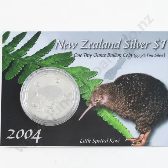 NZ 2004 Little Spotted Kiwi Silver One Oz $1