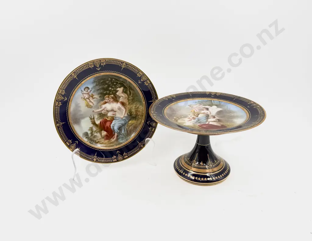 Dutch Decorative Tazza & Matching Plate Image 1++