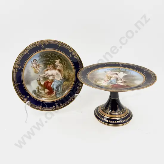 Dutch Decorative Tazza & Matching Plate