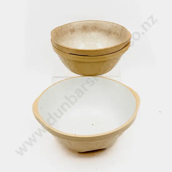 Three TG Green Vintage Mixing Bowls