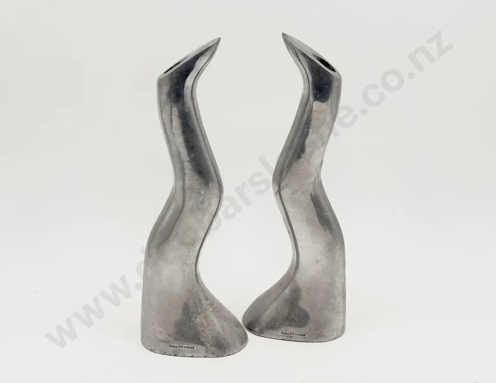 Pair of Anna Efverlund Designer Candlesticks Image 1++
