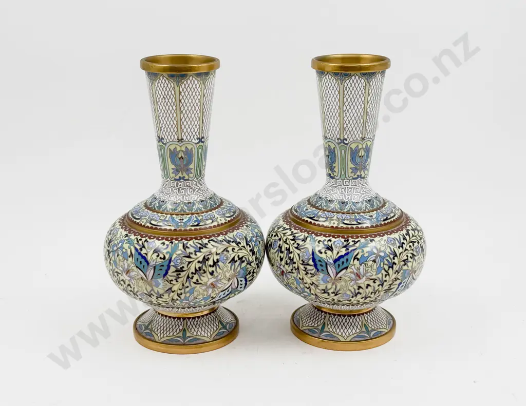Pair of Cloisonne Vases Image 1++