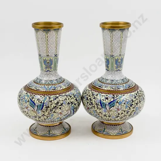 Pair of Cloisonne Vases