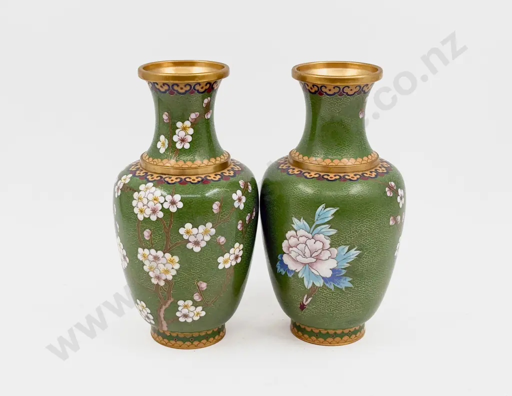 Pair of Cloisonne Vases Image 1++