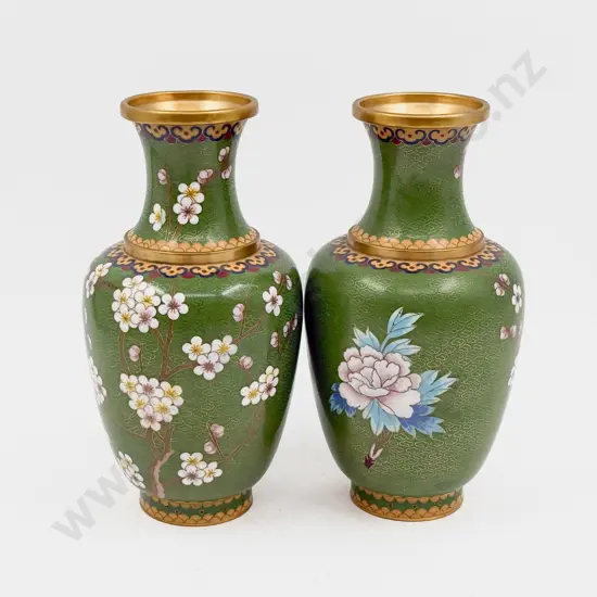 Pair of Cloisonne Vases