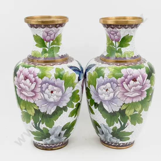 Pair of Large Cloisonne Vases