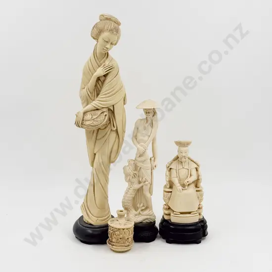 Three Assorted Resin Figures & Other