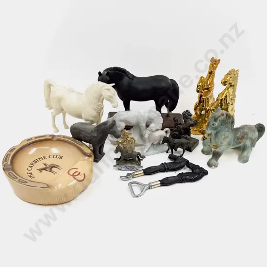 Box Quantity of Assorted Horse Ornaments Etc