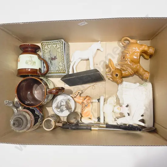 Box of Mostly Horse Ornaments Etc