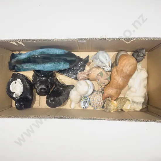 Box of Assorted Animal Ornaments