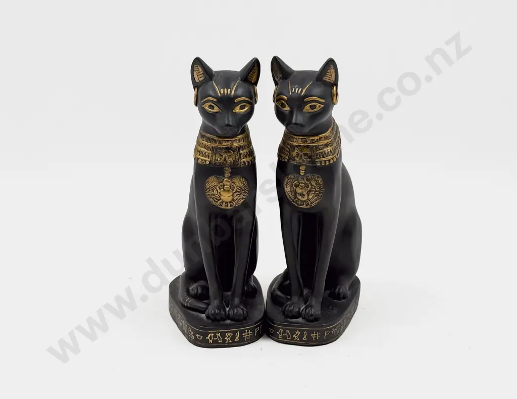Pair of Egyptian Style Cat Ornaments Image 1++