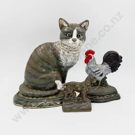 Three Vintage Animal Form Doorstops