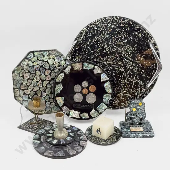 Quantity of Assorted Paua Shell Ornaments & Dishes Etc