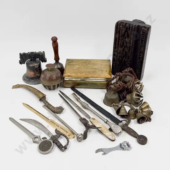 Vintage Batik Pattern Stamp & Assorted Metalware