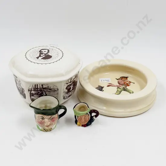 Crown Lynn Lidded Comm. Bowl Together with Three Pieces RD
