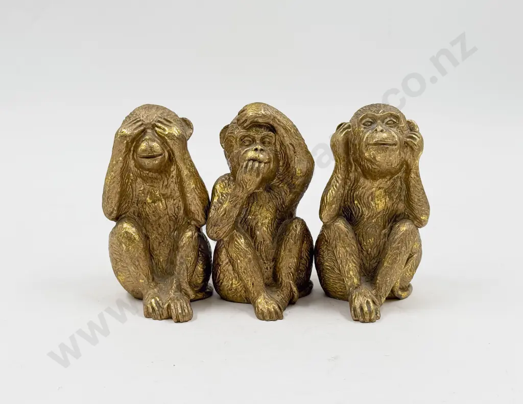 Hear No Evil Speak No Evil See No Evil Monkey Figurines Image 1++