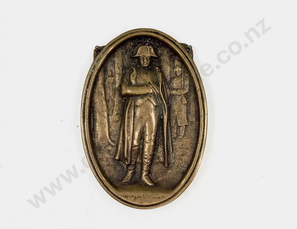 Small Brass Plaque of Napoleon Image 1++