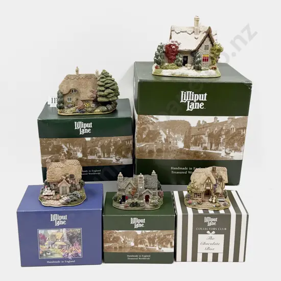 Five Boxed Lilliput Lane Ornaments
