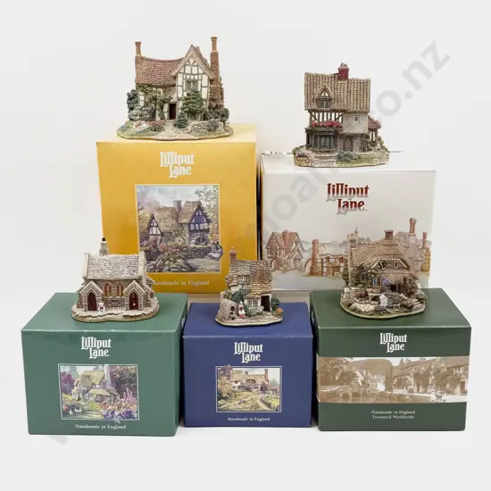 Five Boxed Lilliput Lane Ornaments