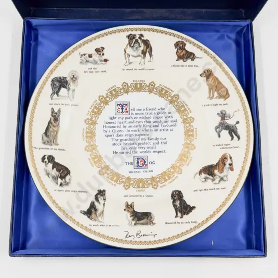 Boxed Aynsley "The Dog" Comm. Plate