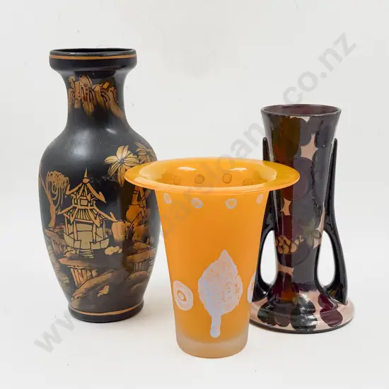 Tuscan Vase (Repaired) together with Glass Vase & Other