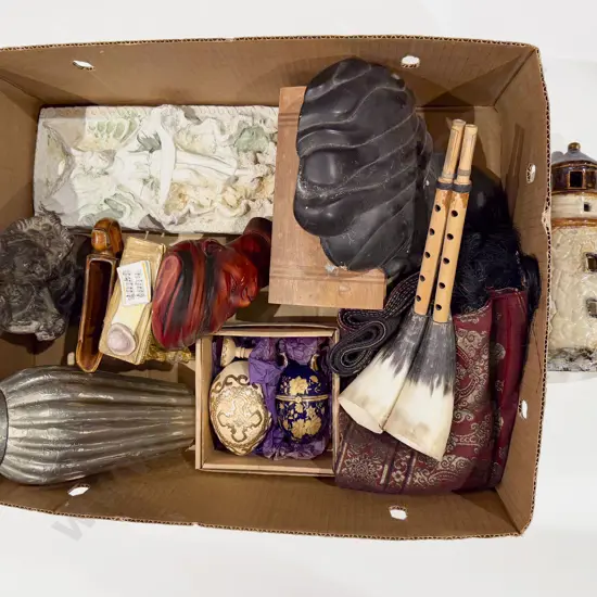 Box of Assorted Decorative Ornaments Etc