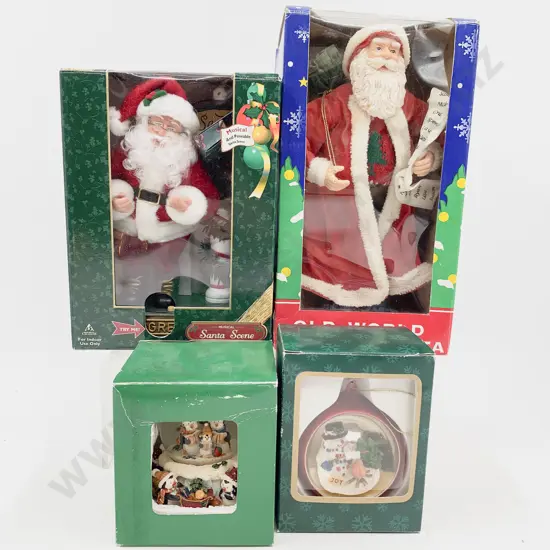 Four Assorted Boxed Christmas Ornaments