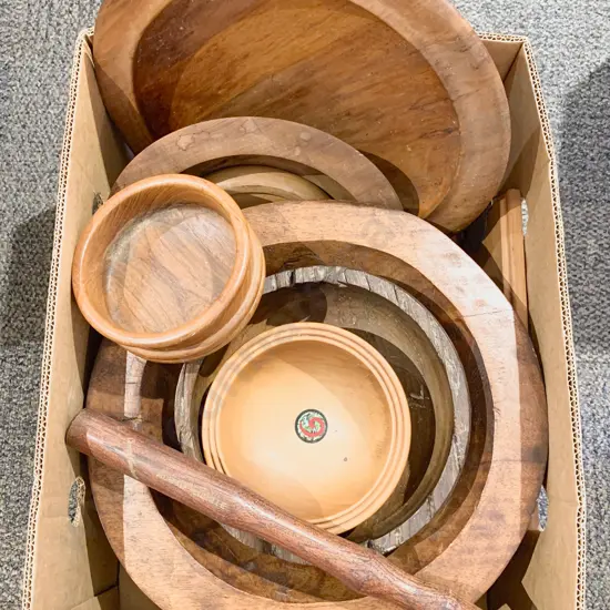 Box of Assorted Woodware