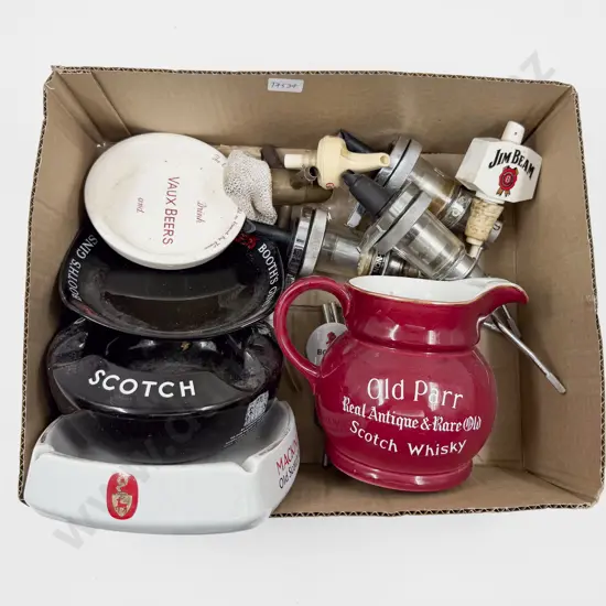 Box of Assorted Alcohol Advertising