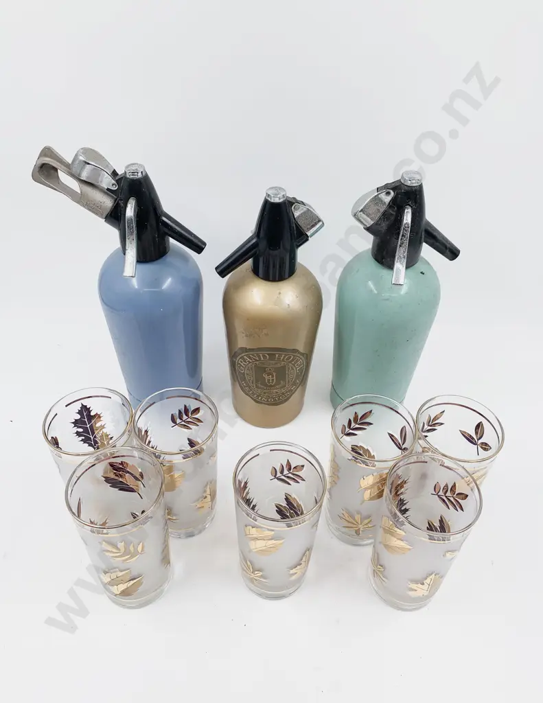 Three Vintage Soda Syphons Etc Image 1++