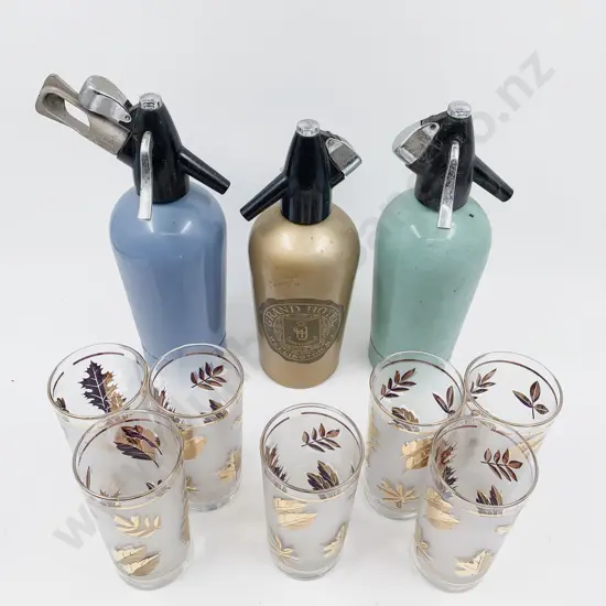 Three Vintage Soda Syphons Etc