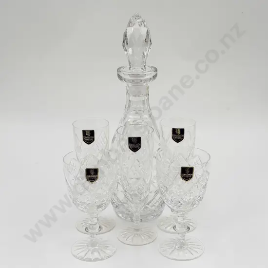 Boxed Edinburgh Crystal Decanter & Assorted Glasses